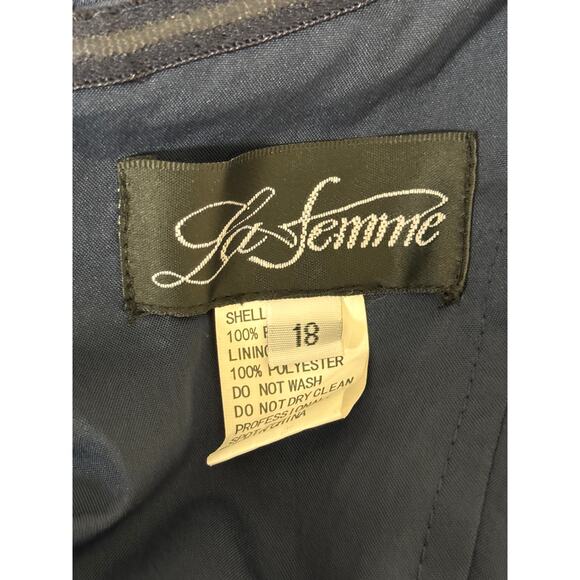 NEW LA FEMME ~ 29537 Fitted Off Shoulder Evening Prom Dress Size 18 - Picture 4 of 6